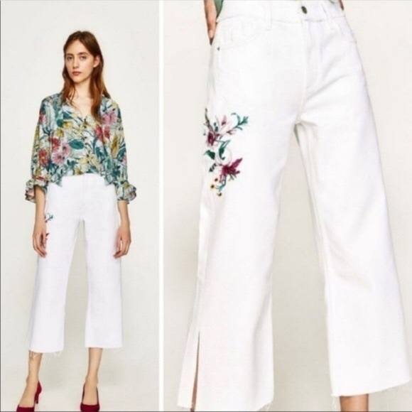 Zara Denim - NWT Zara white crop jeans size 38